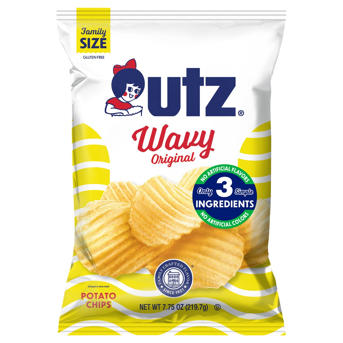 slide 1 of 7, Utz 7.75 oz Utz Wavy Original Potato Chips, 7.75 oz