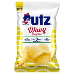 Utz Wavy Original Potato Chips, 7.75 oz Bag
