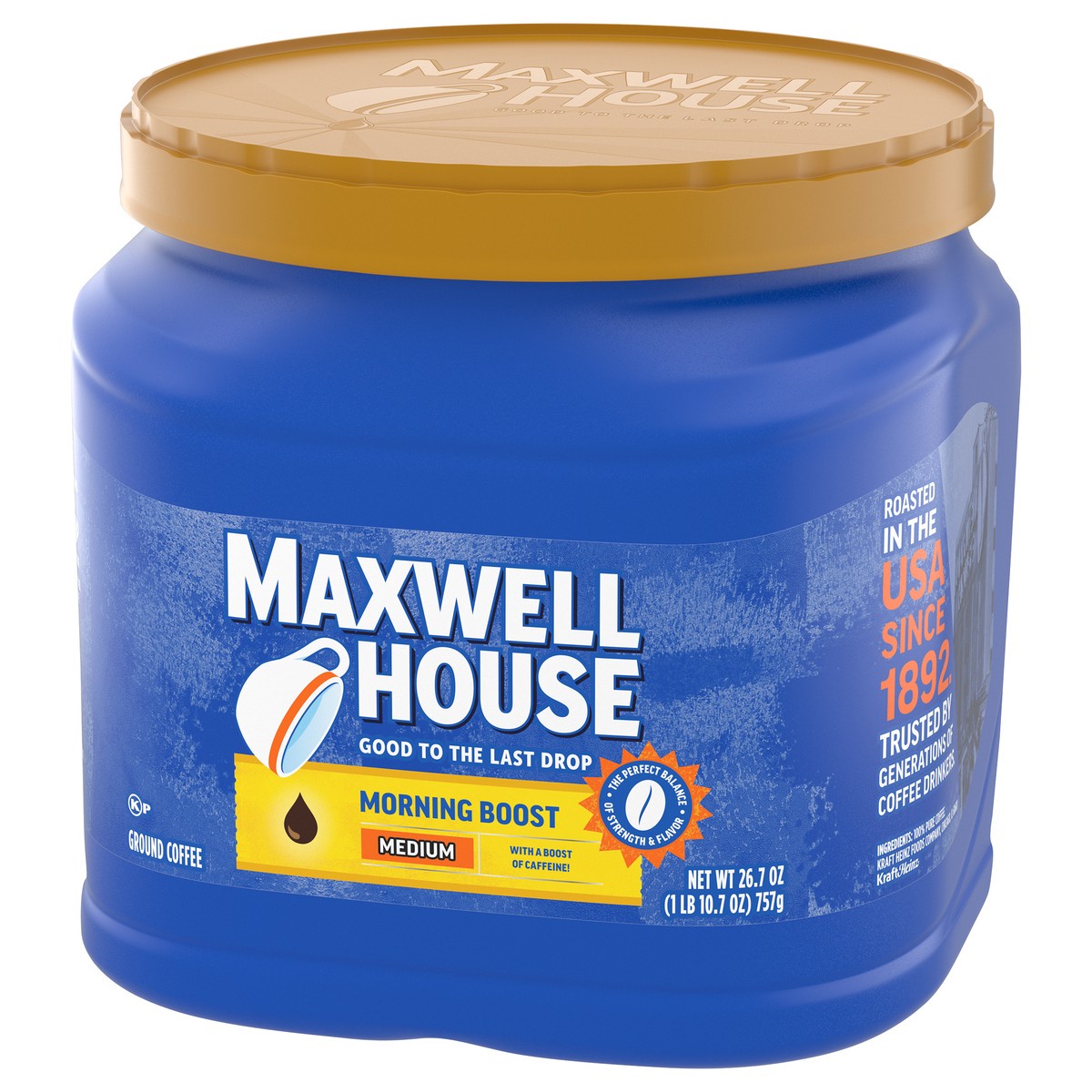 slide 11 of 11, Maxwell House Morning Brew Medium Roast Ground Coffee, 26.7 oz Canister, 26.7 oz