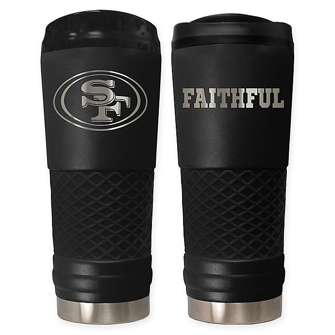 slide 1 of 1, NFL San Francisco 49ers Powder Coated Stealth Draft Tumbler, 24 oz