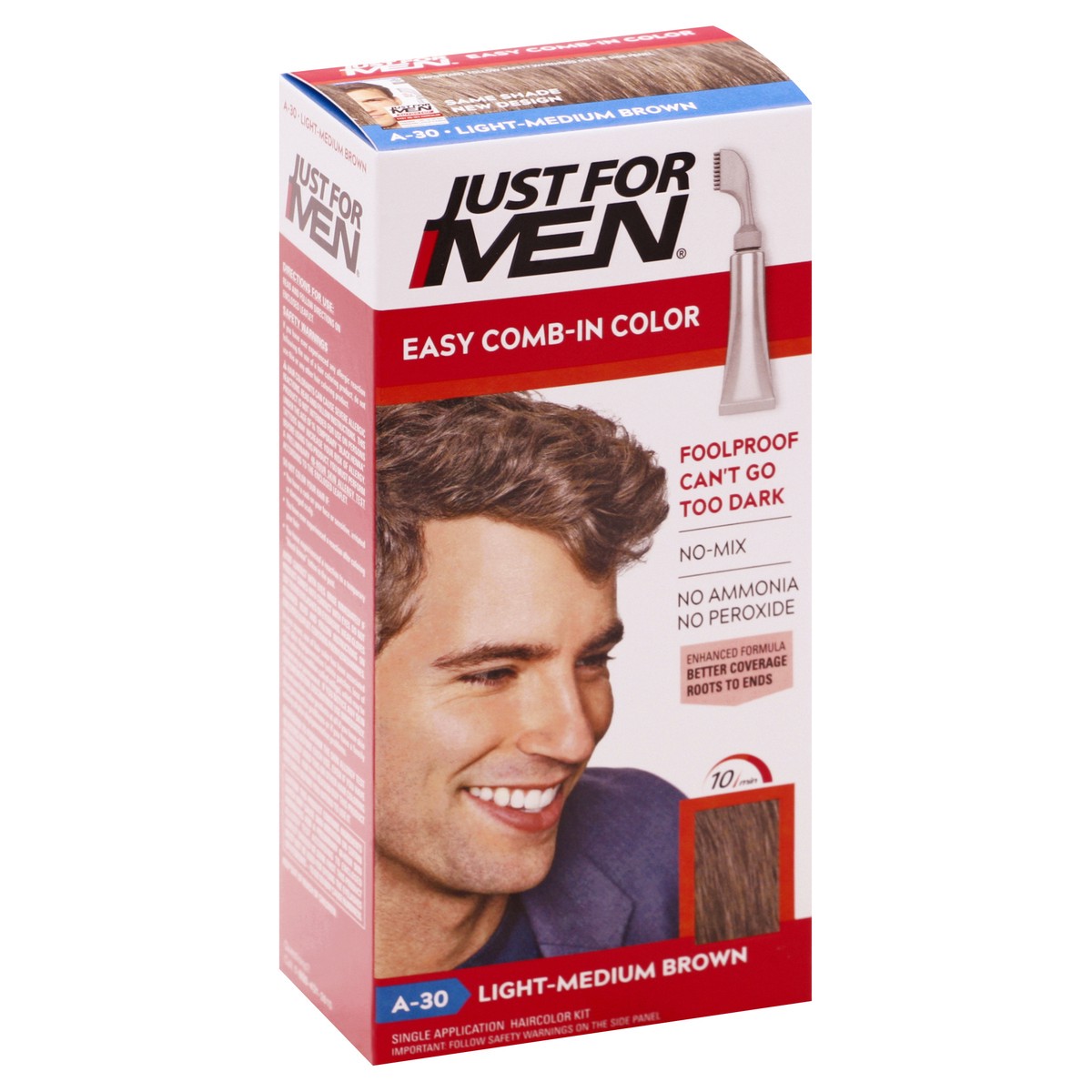 slide 2 of 9, Just For Men Autostop Light-Medium Brown A-30 Hair Color, 1 ct