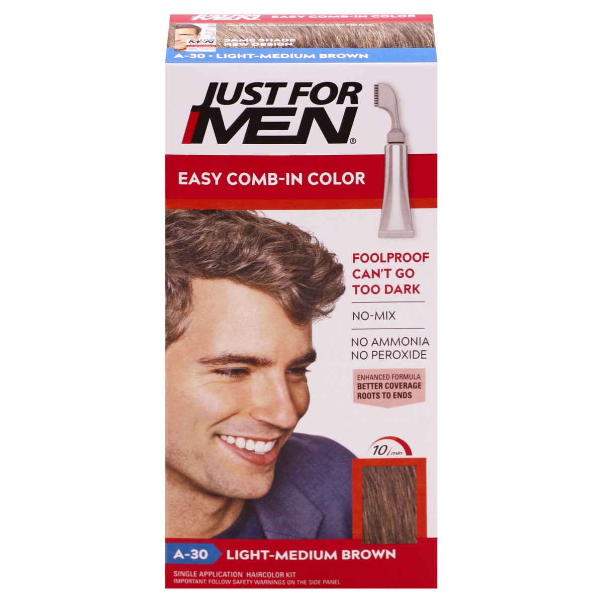 slide 1 of 9, Just For Men Autostop Light-Medium Brown A-30 Hair Color, 1 ct