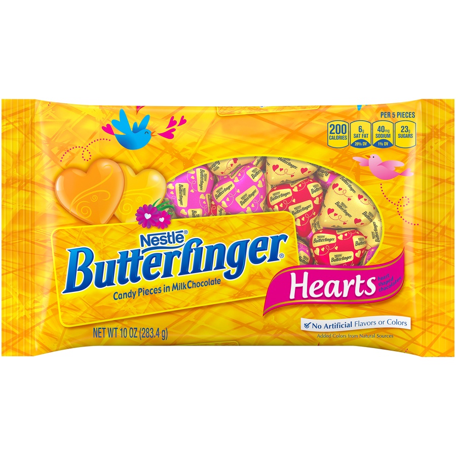 slide 1 of 6, Butterfinger Valentine's Hearts, 10 oz