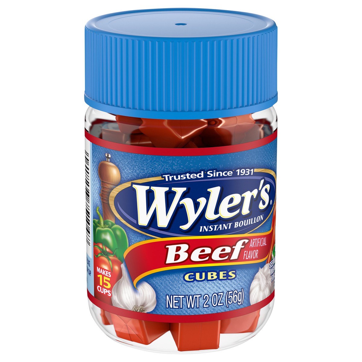 slide 4 of 9, Wyler's Instant Bouillon Beef Flavored Cubes, 2 oz Jar, 2 oz