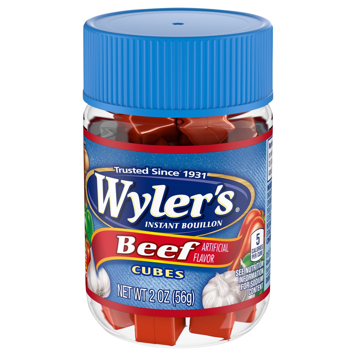 slide 9 of 9, Wyler's Instant Bouillon Beef Flavored Cubes, 2 oz Jar, 2 oz