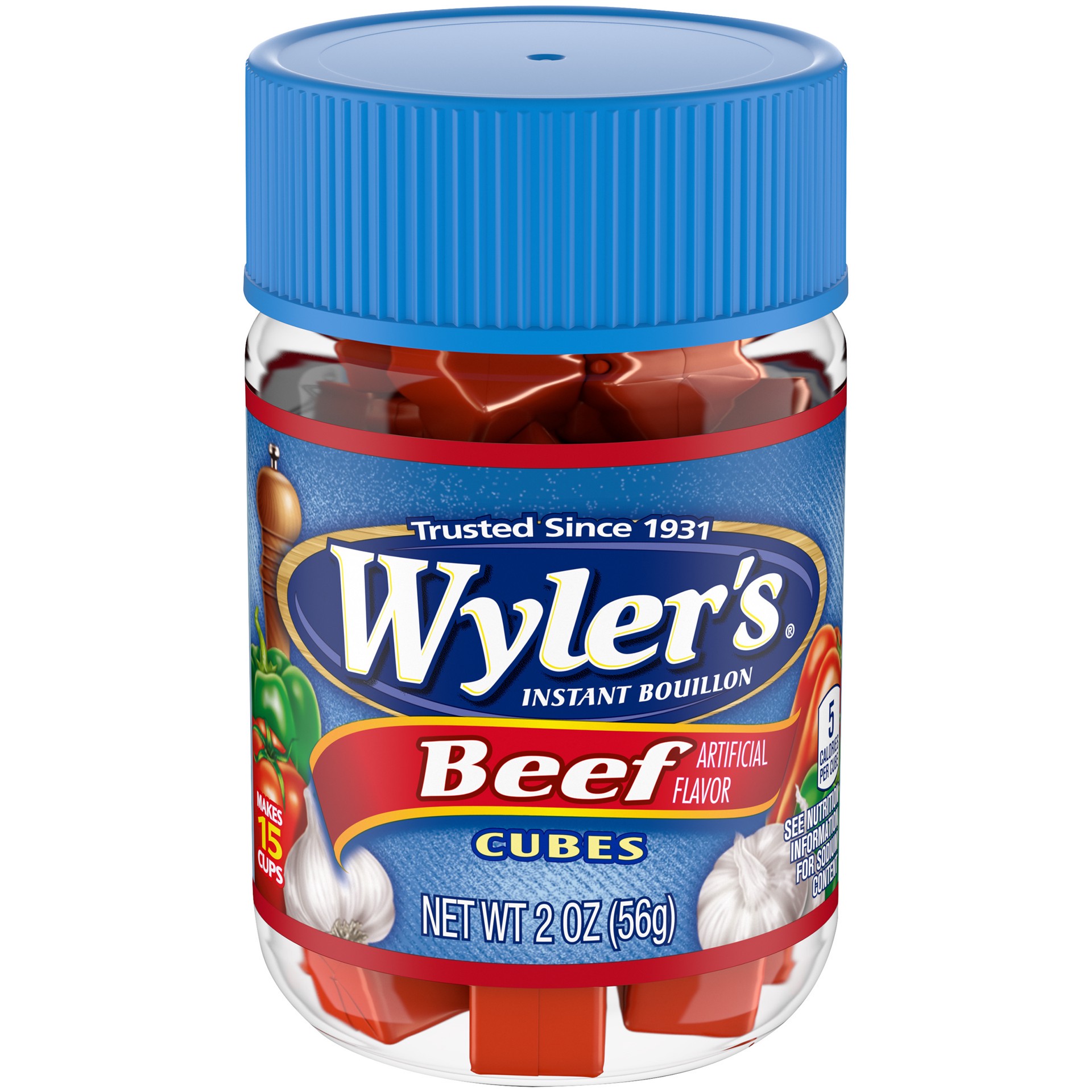 slide 1 of 9, Wyler's Instant Bouillon Beef Flavored Cubes, 2 oz Jar, 2 oz