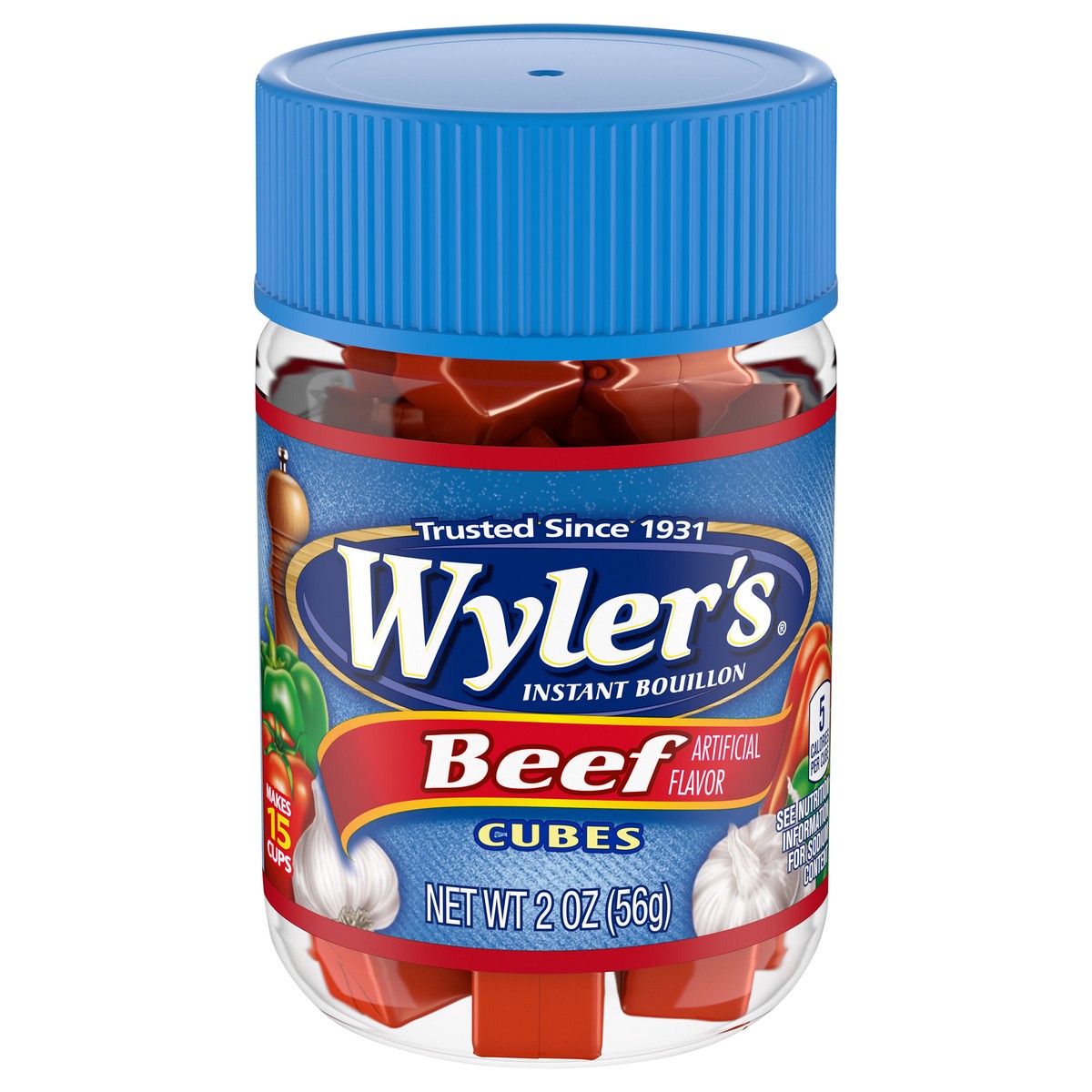 slide 1 of 9, Wyler's Instant Bouillon Beef Flavored Cubes, 2 oz Jar, 2 oz