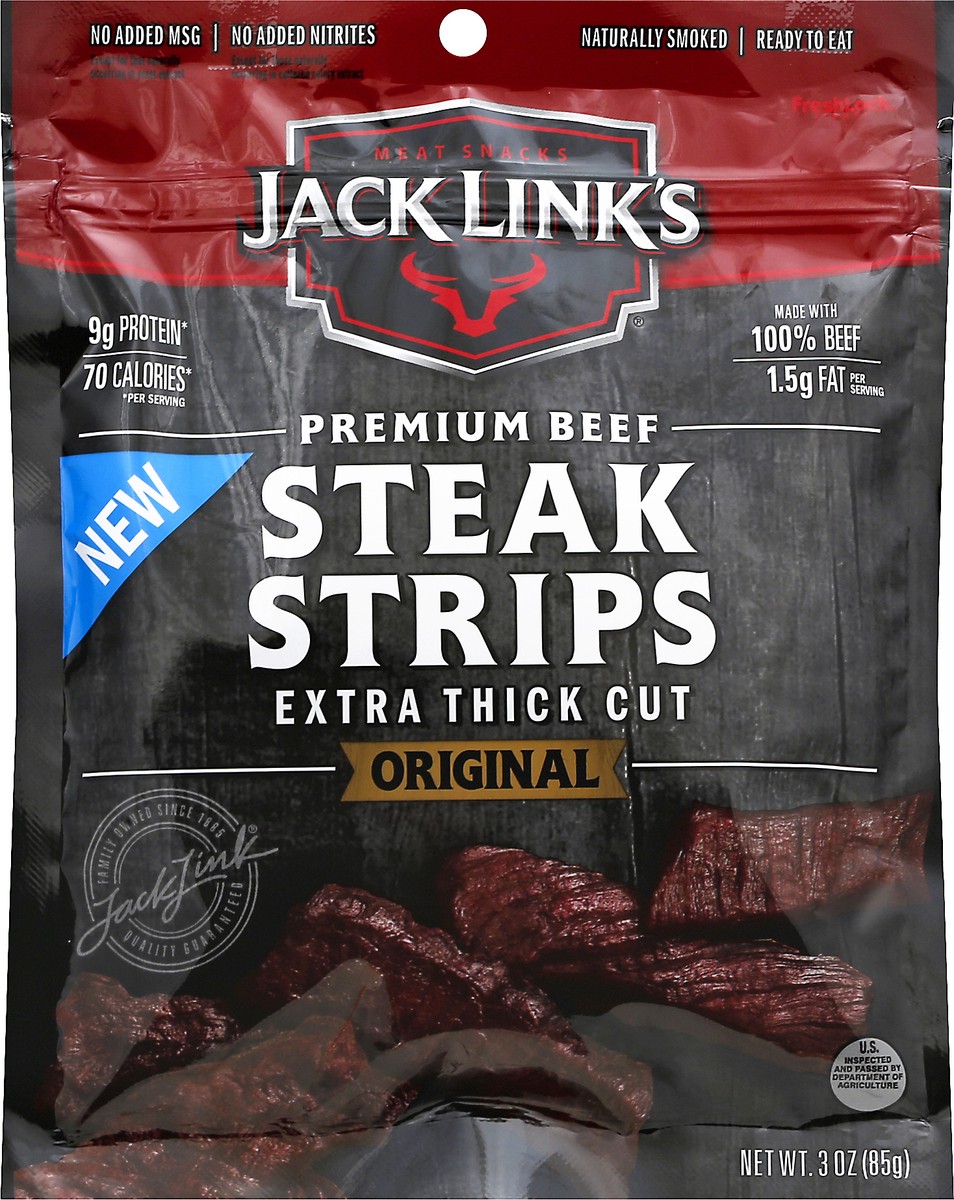 slide 4 of 9, Jack Link's Original Beef Thick Cut Strip, 3 ounce, 3 oz