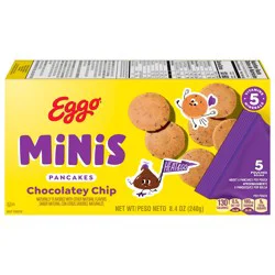 Eggo Minis Frozen Pancake Bites, Frozen Breakfast, Breakfast Food, Chocolatey Chip, 8.4oz Box, 5 Pouches