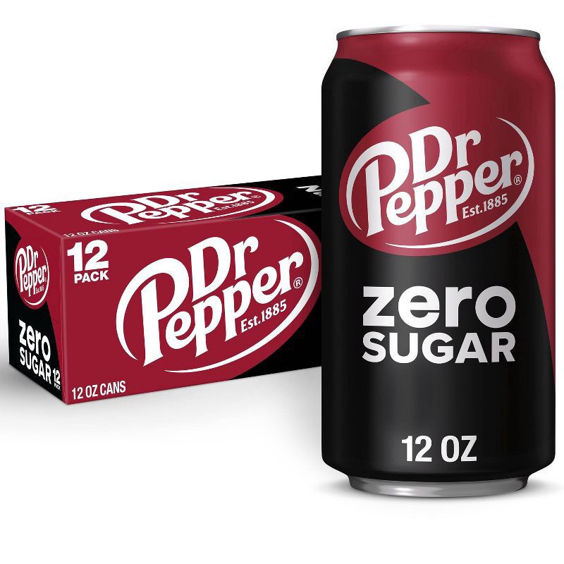 slide 1 of 11, Dr Pepper 12 Pack Zero Sugar Soda 12-12 fl oz Cans, 12 ct; 12 oz