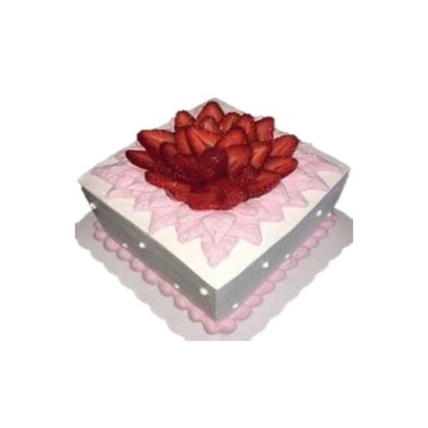 slide 1 of 1, 8 Inch Bloomin Strawberry Square Cake, 8 in