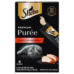 Sheba Roasted Chicken Prm Puree Cat Trt 4pk