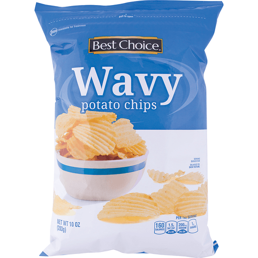 slide 1 of 1, Best Choice Wavy Potato Chips, 10 oz