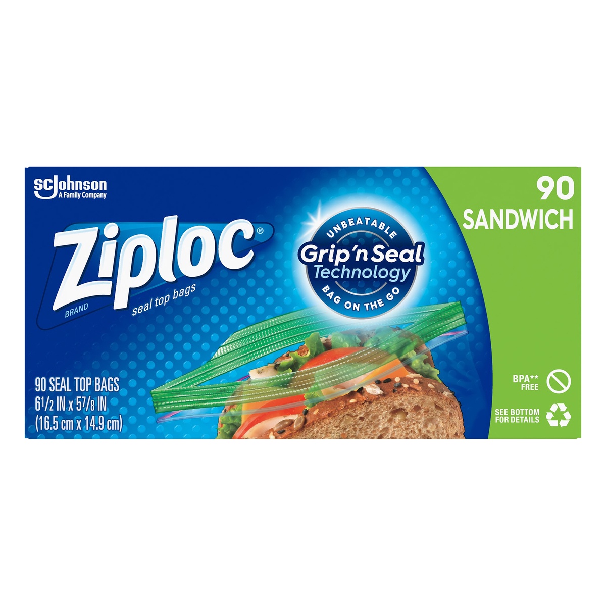 slide 1 of 1, Ziploc Sandwich Bags, 100 ct