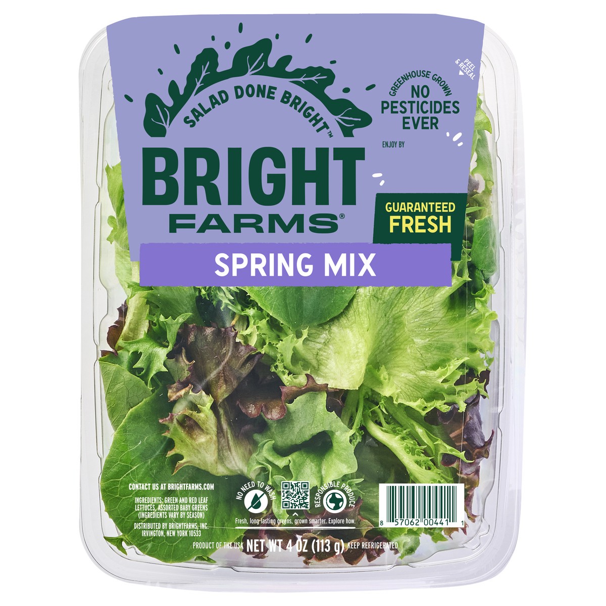 slide 1 of 4, Bright Farms BrightFarms Spring Mix Lettuce, 4oz Salad, 1 ct