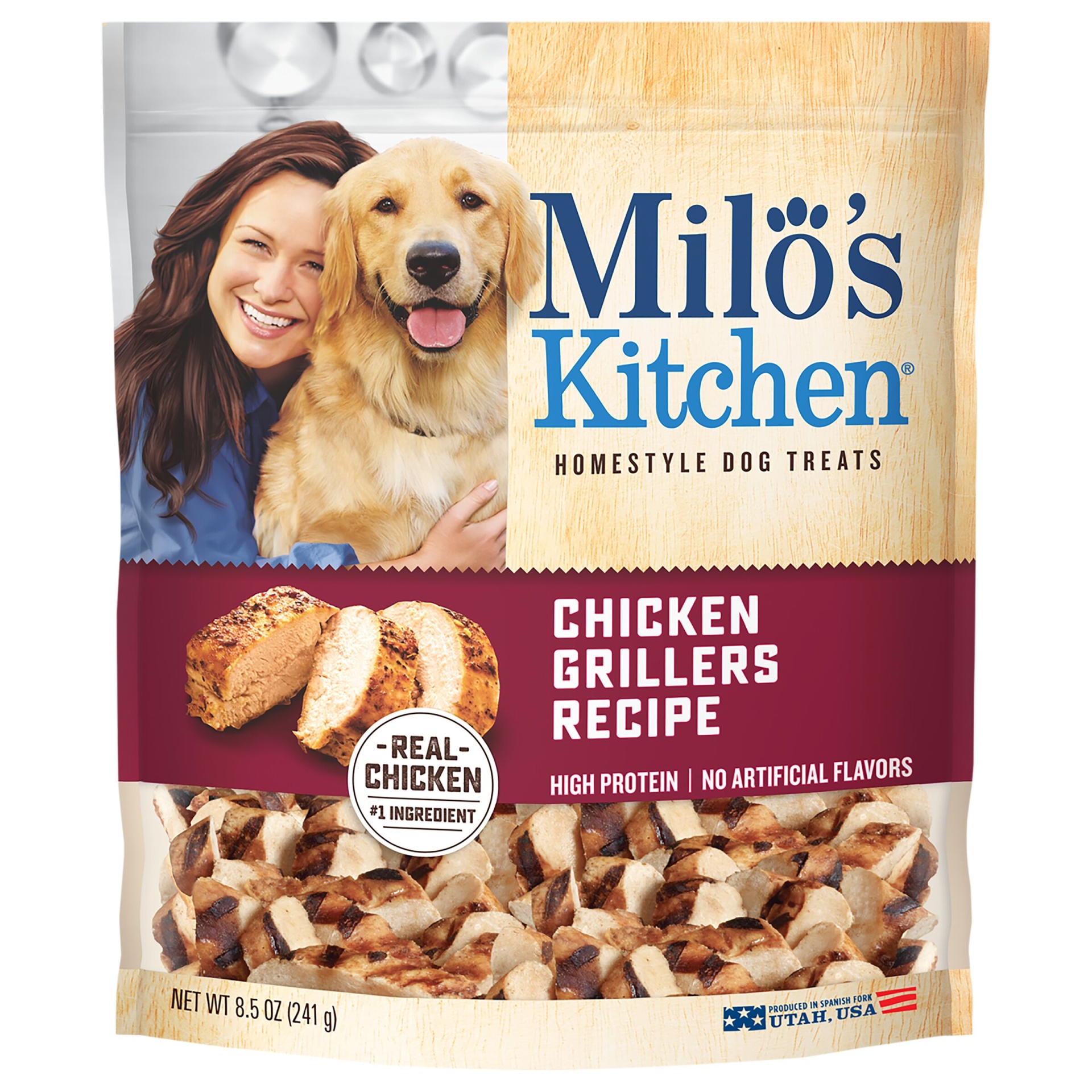 slide 1 of 3, Milo's Kitchen Chicken Grilllers Dog Treats, 8.5 oz