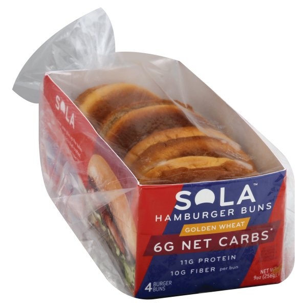 slide 1 of 6, Sola Hamburger Buns Golden Wheat, 1 ct