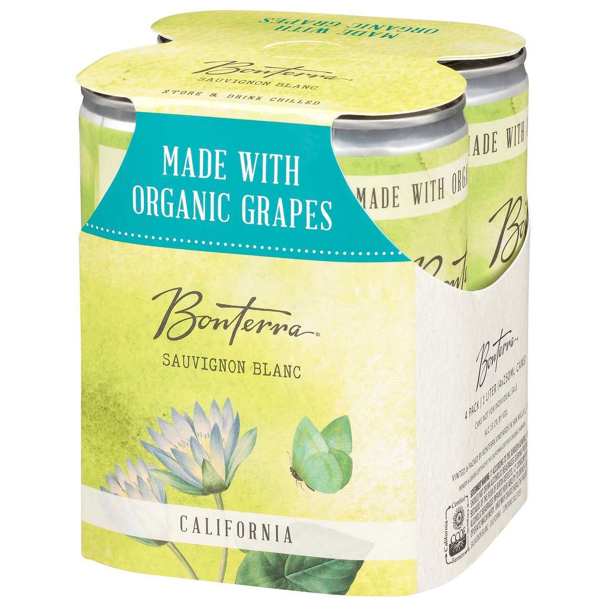 slide 8 of 9, Bonterra 4 Pack California Sauvignon Blanc 250 ml Can 4 ea Multipack, 4 ct