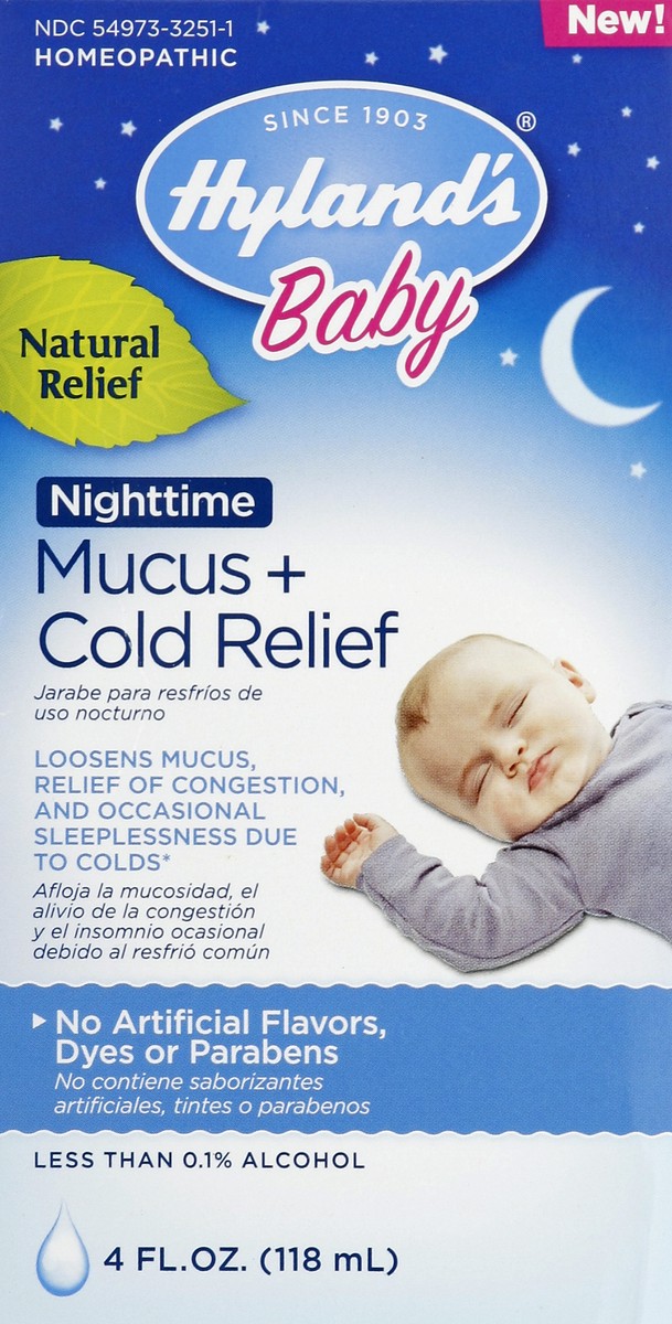 slide 2 of 4, Hyland's Children's Hylands Baby Nighttime Mucus & Cold Relief Syrup, 4 fl oz