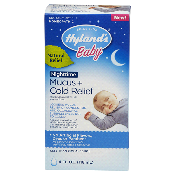 slide 1 of 3, Hyland's Mucus + Cold Relief, Nighttime, 4 fl oz