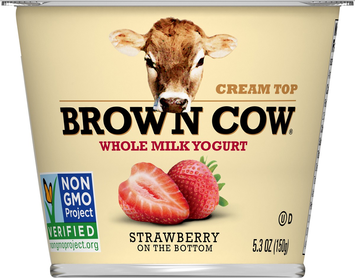 slide 1 of 5, Brown Cow Whole Milk Strawberry Yogurt, 5.3 fl oz