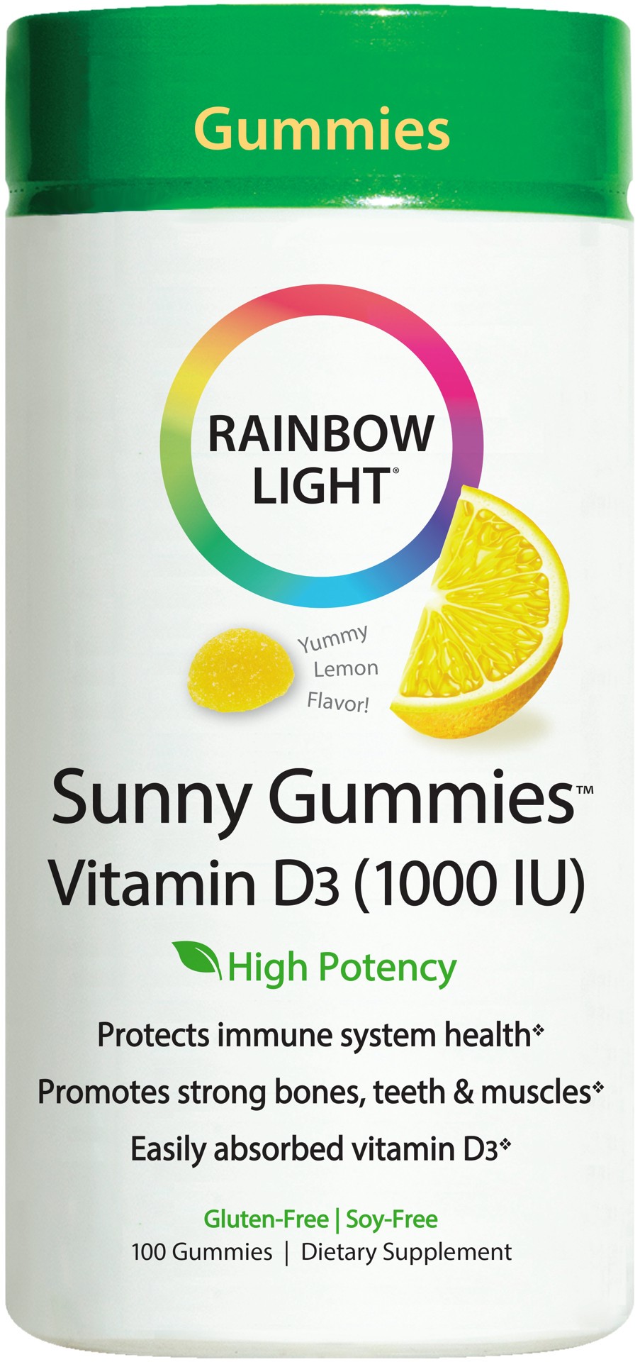 slide 1 of 5, Rainbow Light Sunny Gummies Vitamin D3 1000 Iu High Potency, 100 ct