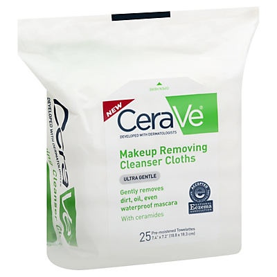 slide 1 of 1, CeraVe Makeup Removing Cleanser Cloths, 25 ct