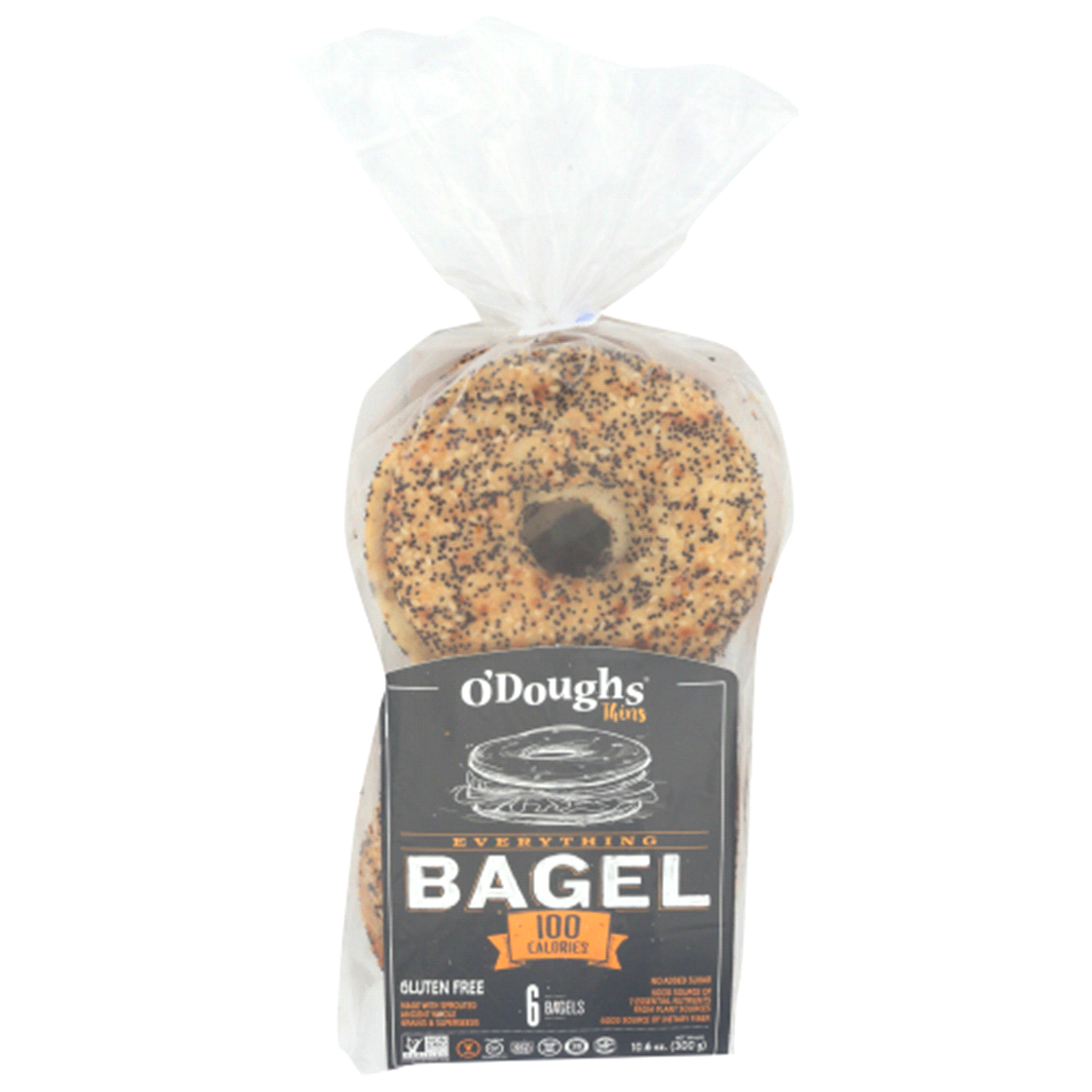 slide 1 of 10, O'Doughs Thins Everything Bagels, 6 ct