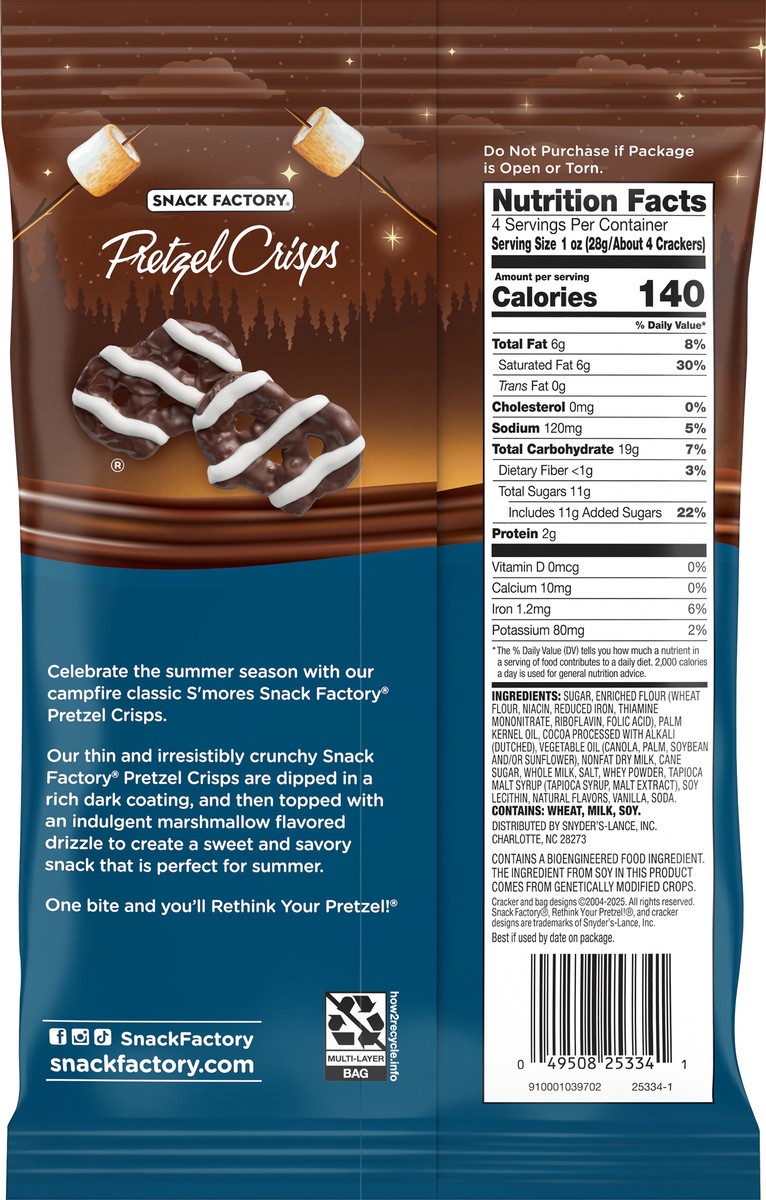 slide 2 of 15, Snack Factory S'mores Pretzel Crisps, 4 Oz Bag, 4 oz