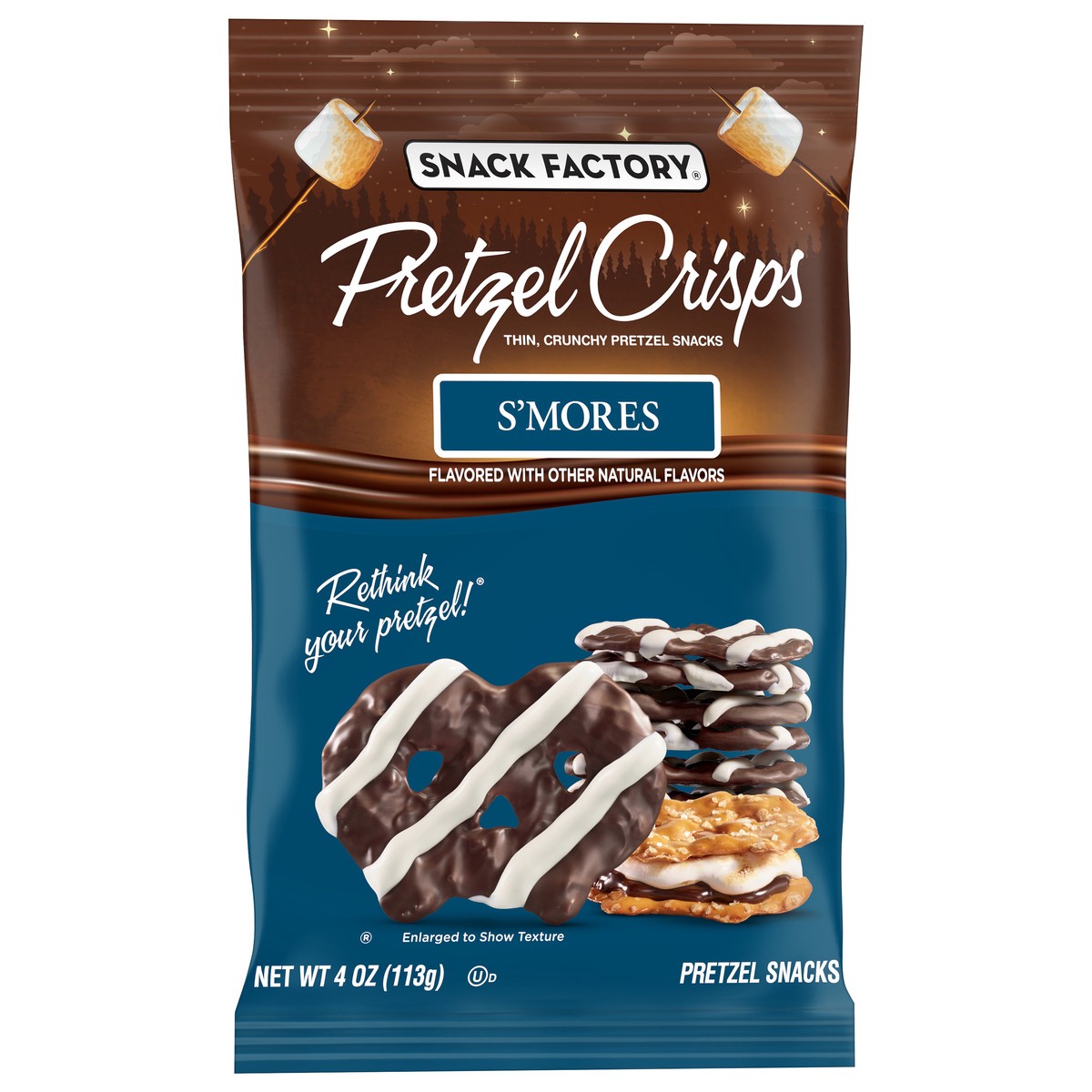 slide 9 of 15, Snack Factory S'mores Pretzel Crisps, 4 Oz Bag, 4 oz
