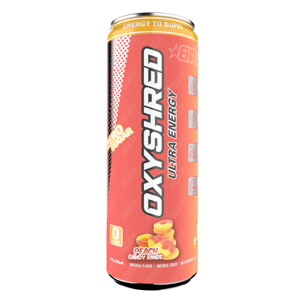 slide 1 of 1, Oxyshred Ultra Energy Peach Candy Rings Drink, 12 fl oz