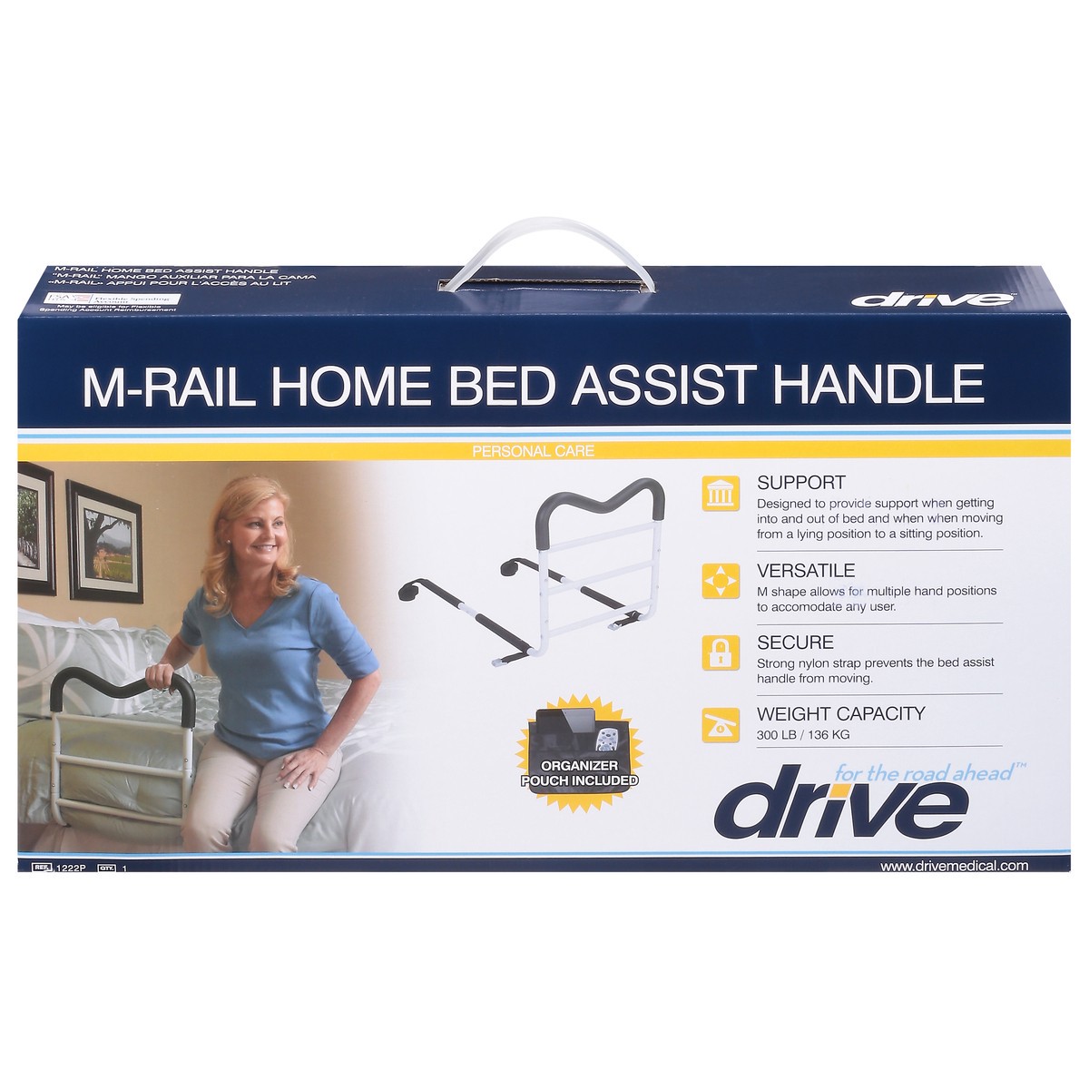 slide 1 of 11, Drive Medical M-Rail Home Bed Assist Handle With Pouch, 1 ct