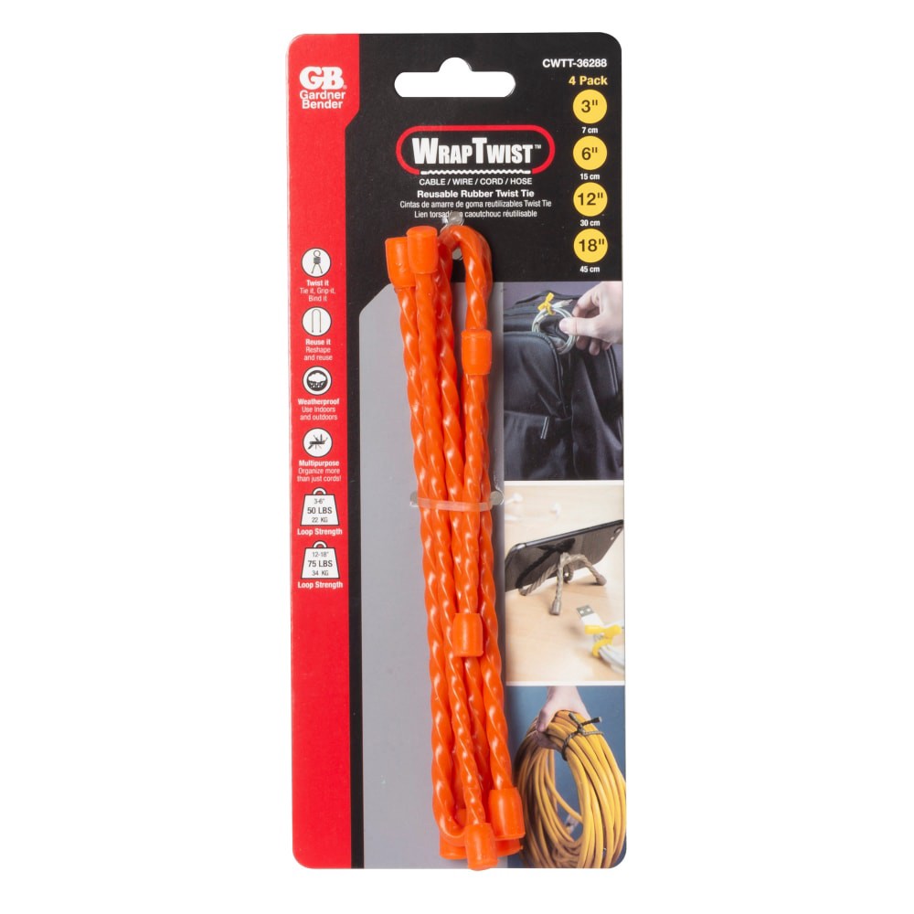 slide 2 of 3, Gardner Bender Wreap Twists - Orange, 1 ct