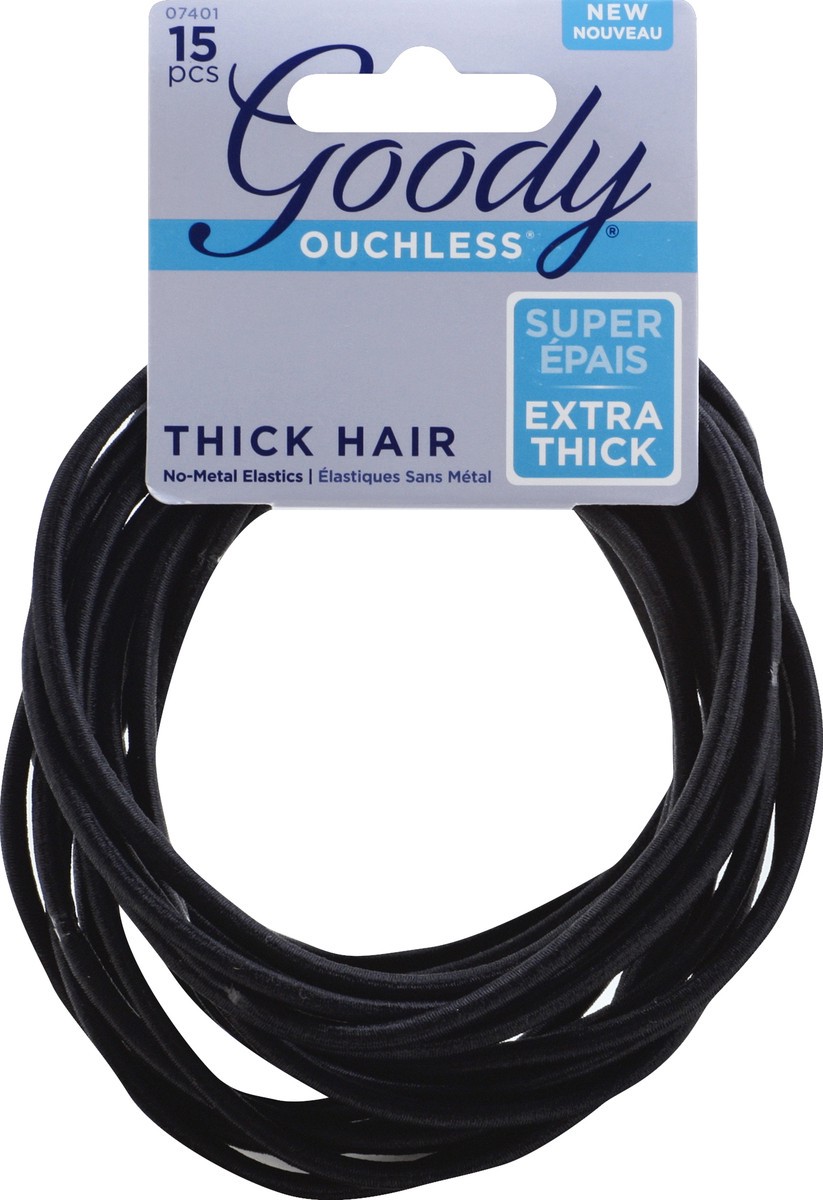 slide 3 of 7, Goody Xl Black Hair Elastics, 15 ct