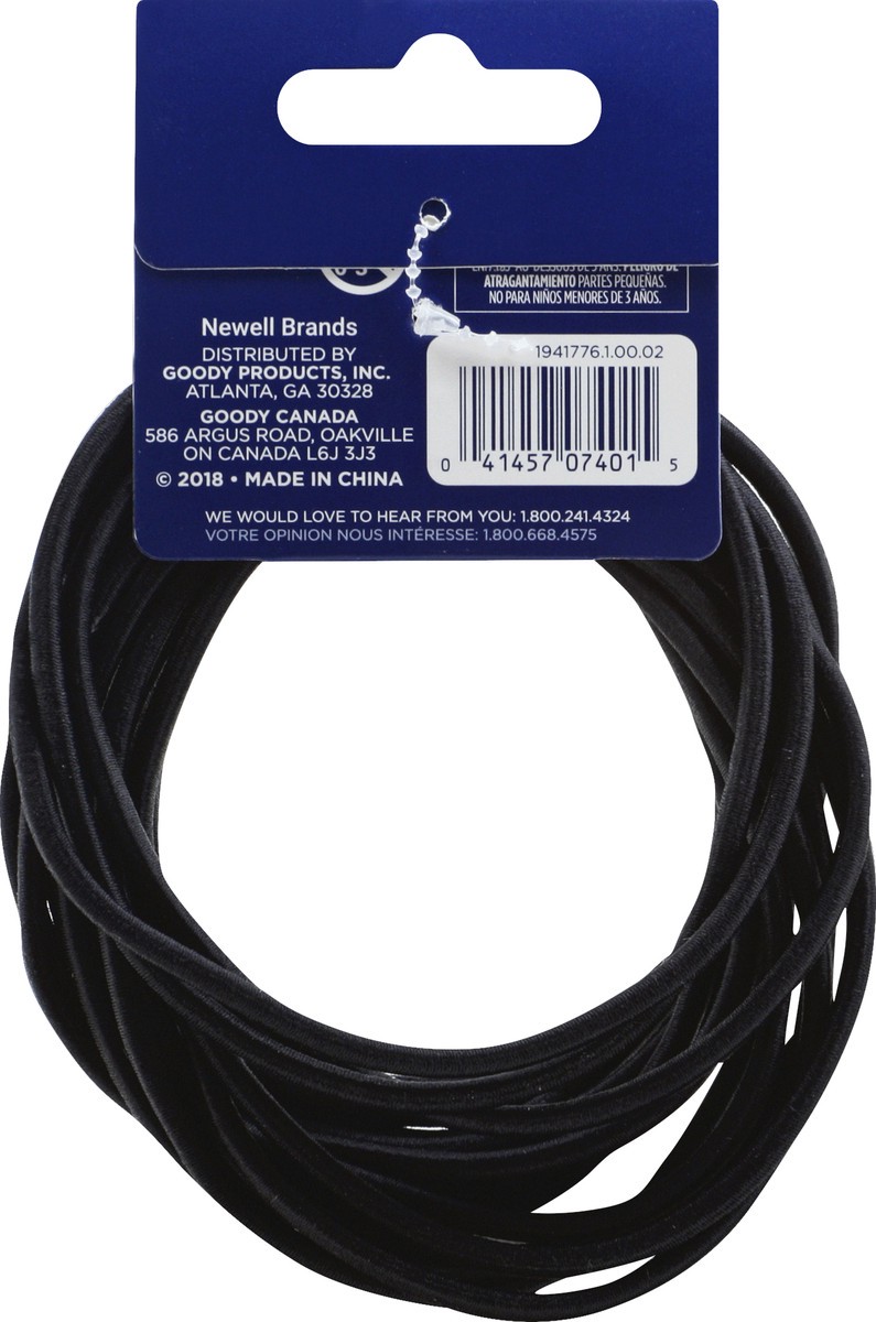 slide 2 of 7, Goody Xl Black Hair Elastics, 15 ct