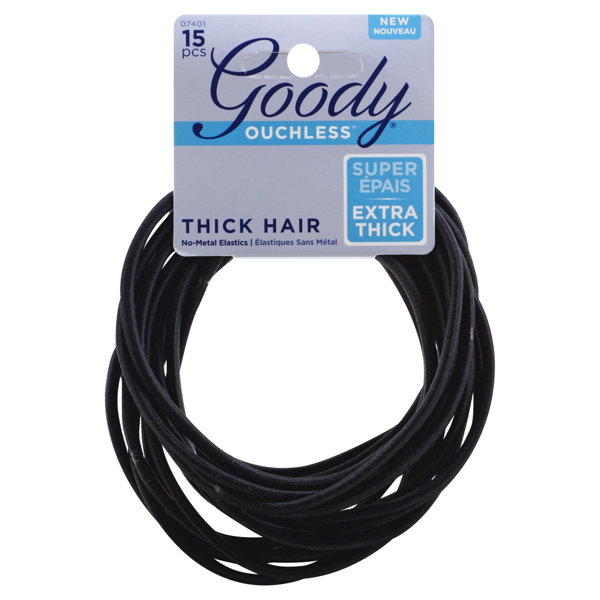 slide 7 of 7, Goody Xl Black Hair Elastics, 15 ct