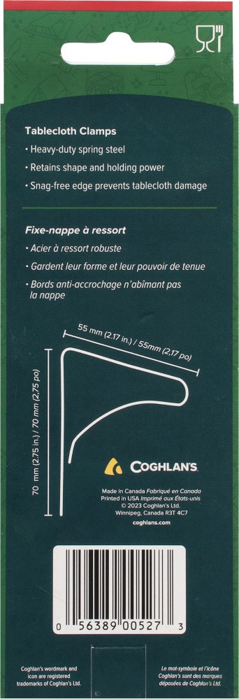 slide 2 of 2, Coghlan's Tablecloth Clamps, 6 ct
