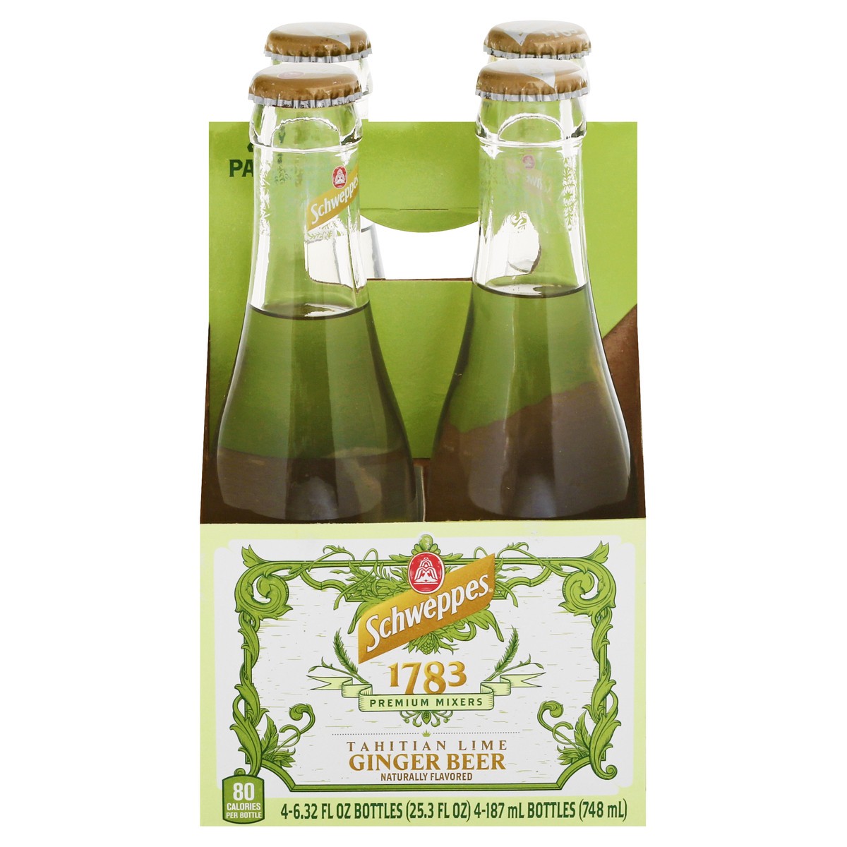 slide 1 of 13, Schweppes 1783 Tahitian Lime Ginger Beer, 6.32 fl oz glass bottles, 4 pack, 4 ct; 6.3 oz