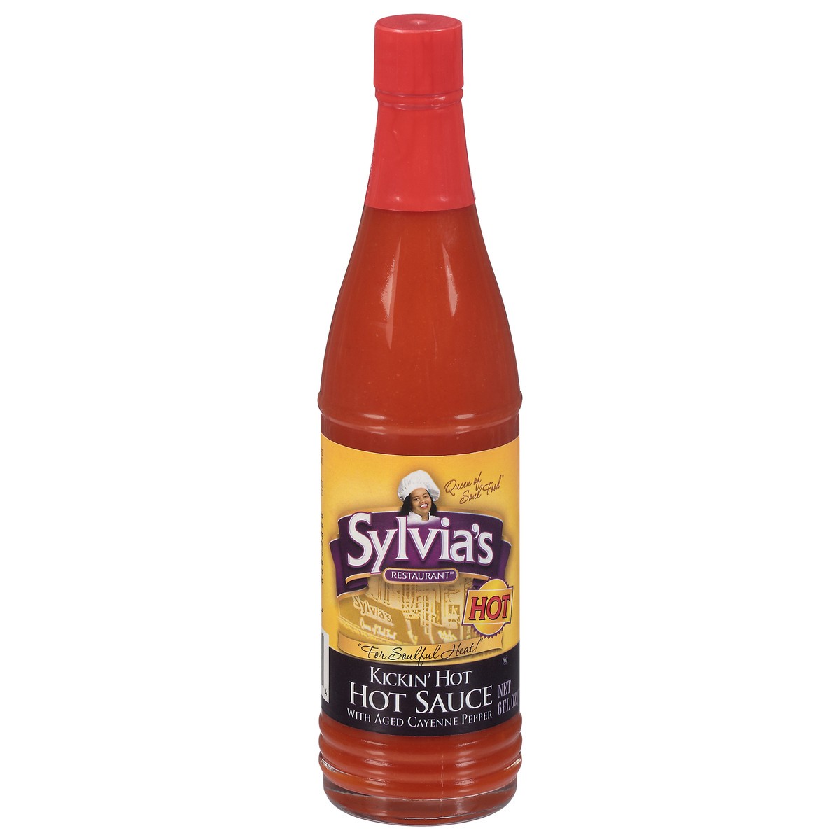 slide 1 of 9, Sylvia's Restaurant Kickin' Hot Kickin' Hot Hot Sauce 6 fl oz, 