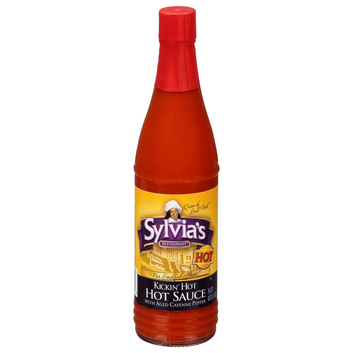 slide 1 of 1, Sylvia's Sylvias Kickin Hot Sauce, 6 fl oz