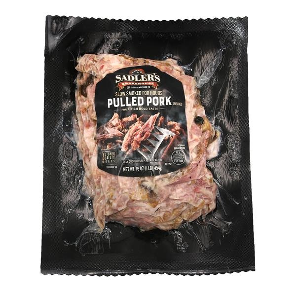 slide 1 of 1, Sadler's Smokehouse Pulled Pork Seasoned, 12 oz