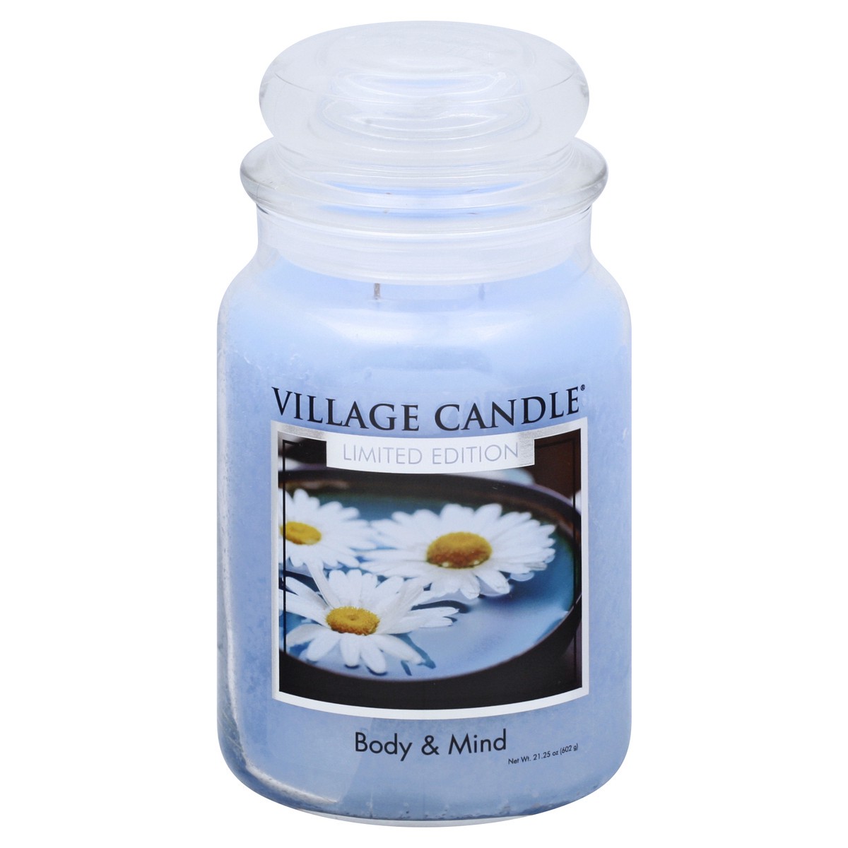 slide 1 of 9, Village Candle Spa Jar Candle Body Mind, 26 oz