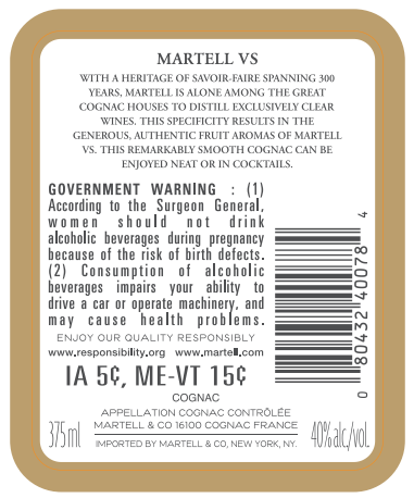 slide 7 of 7, Martell Cognac 375 ml, 375 ml