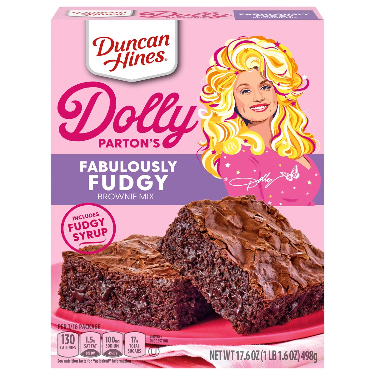 slide 1 of 5, Duncan Hines Dolly Parton's Fabulously Fudgy Brownie Mix, 17.6 oz., 17.6 oz