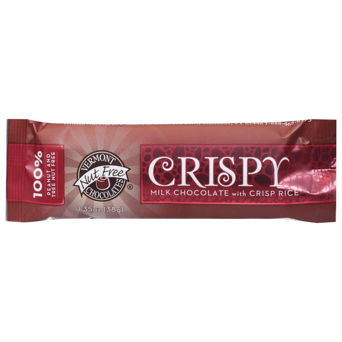 slide 3 of 13, Vermont Nut Free Chocolates Crispy Milk Chocolate with Crisp Rice 1.35 oz, 1.35 oz