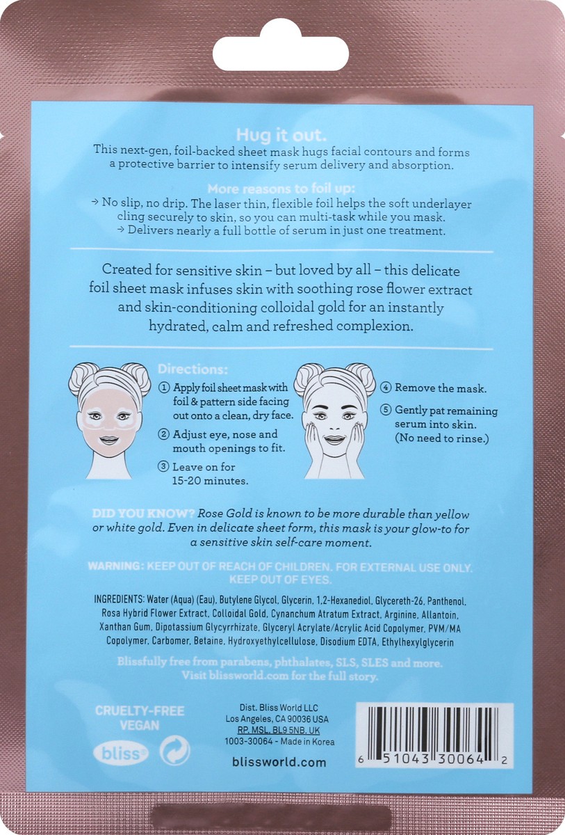 slide 2 of 8, Bliss Foil Sheet Mask 1 ea, 1 ct