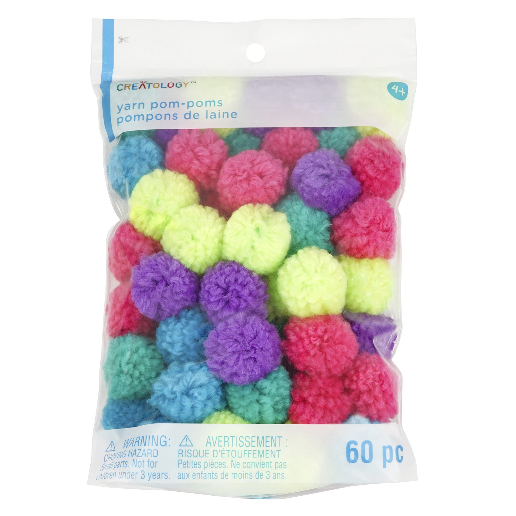 slide 2 of 3, Bright Yarn Pom Poms By Creatology, 1 in