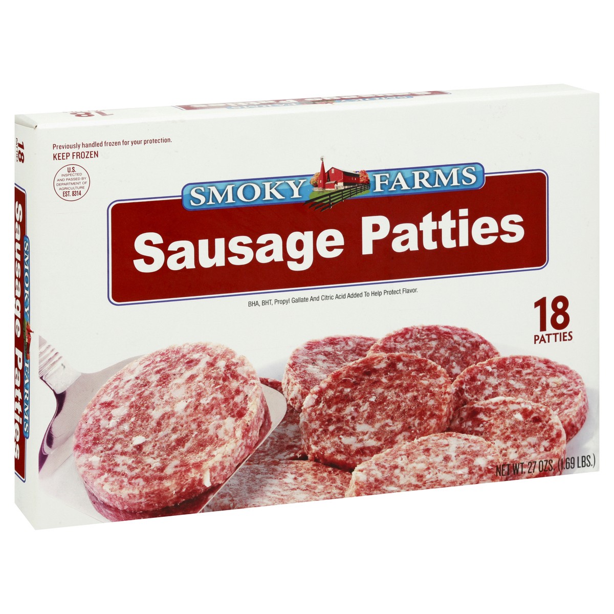 slide 6 of 13, Smoky Farms Sausage Patties 18 ea, 18 ct