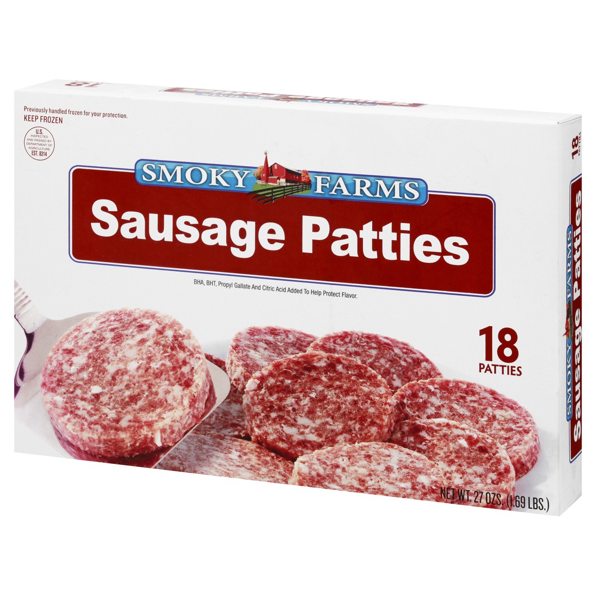 slide 9 of 13, Smoky Farms Sausage Patties 18 ea, 18 ct