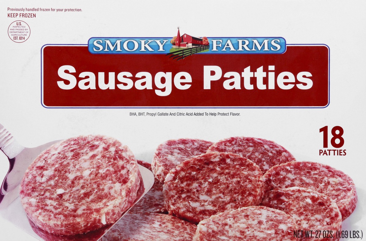 slide 10 of 13, Smoky Farms Sausage Patties 18 ea, 18 ct